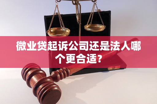 微业贷起诉公司还是法人哪个更合适？