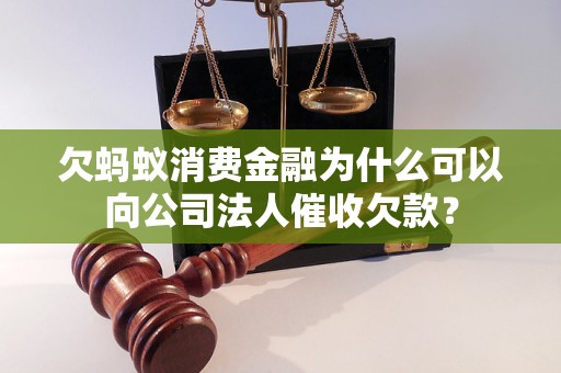 欠蚂蚁消费金融为什么可以向公司法人催收欠款？