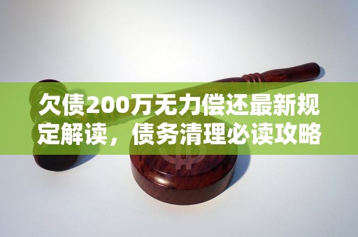 欠债200万无力偿还最新规定解读，债务清理必读攻略