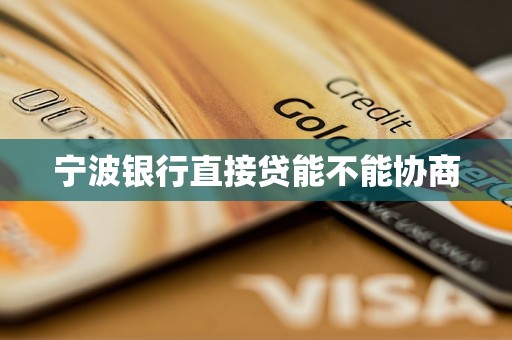 宁波银行直接贷能不能协商