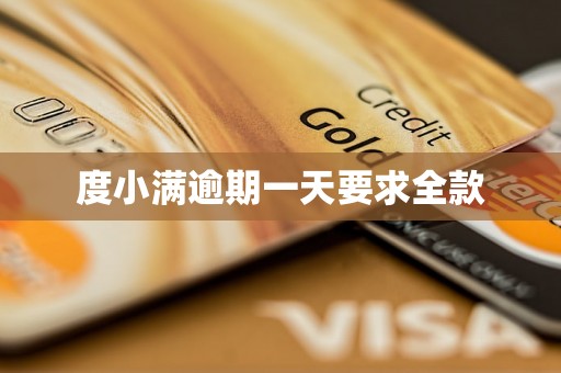 度小满逾期一天要求全款 度小满逾期一天要求全款