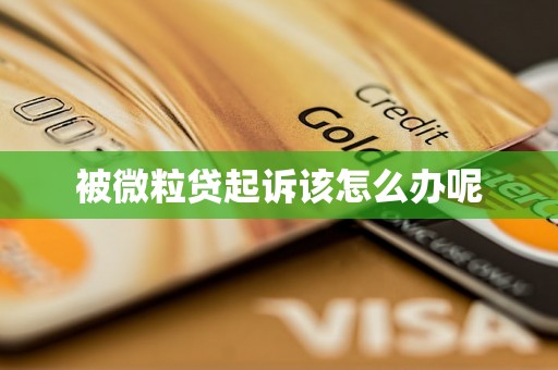 被微粒贷起诉该怎么办呢