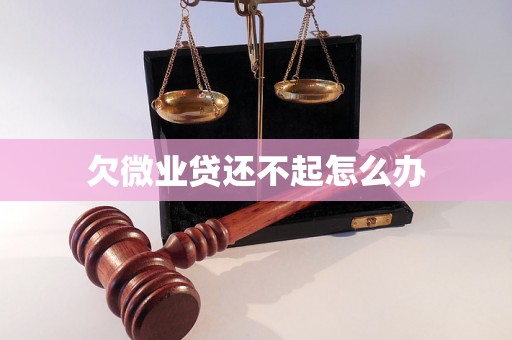 欠微业贷还不起怎么办 欠微业贷还不起怎么办