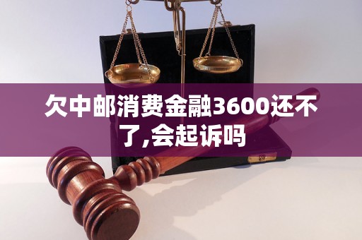 欠中邮消费金融3600还不了,会起诉吗
