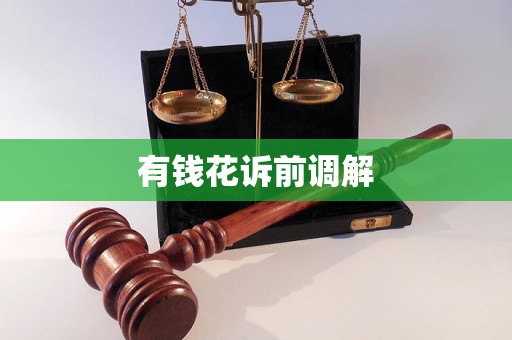 有钱花诉前调解 有钱花诉前调解