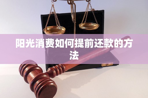 阳光消费如何提前还款的方法