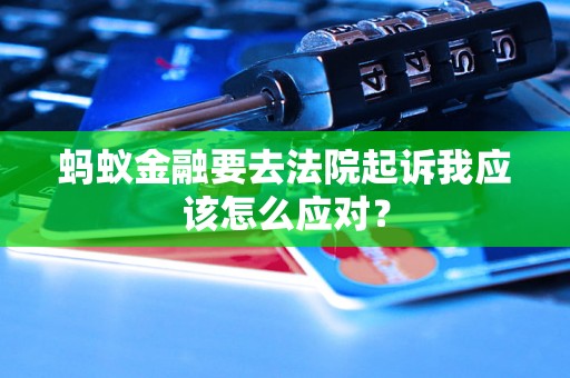 蚂蚁金融要去法院起诉我应该怎么应对？