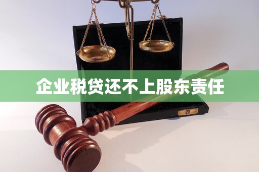 企业税贷还不上股东责任