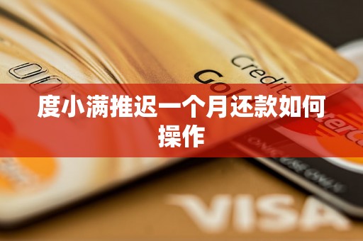 度小满推迟一个月还款如何操作