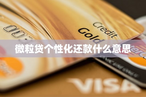 微粒贷个性化还款什么意思 微粒贷个性化还款什么意思