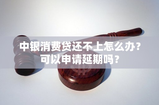 中银消费贷还不上怎么办？可以申请延期吗？