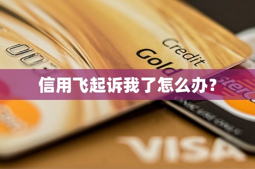 信用飞起诉我了怎么办? 信用飞起诉我了怎么办?