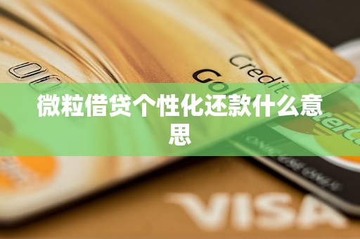微粒借贷个性化还款什么意思