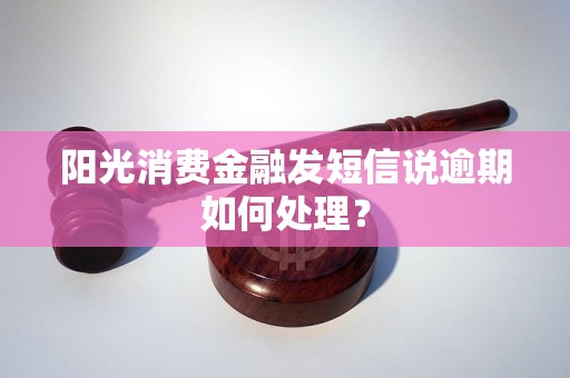 阳光消费金融发短信说逾期如何处理？