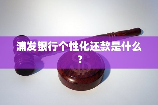 浦发银行个性化还款是什么? 浦发银行个性化还款是什么?