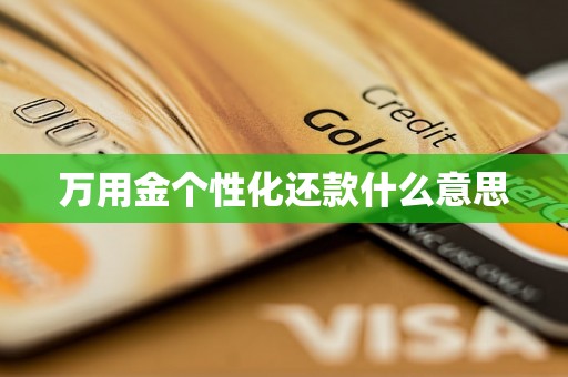 万用金个性化还款什么意思