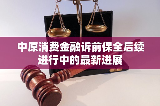 中原消费金融诉前保全后续进行中的最新进展
