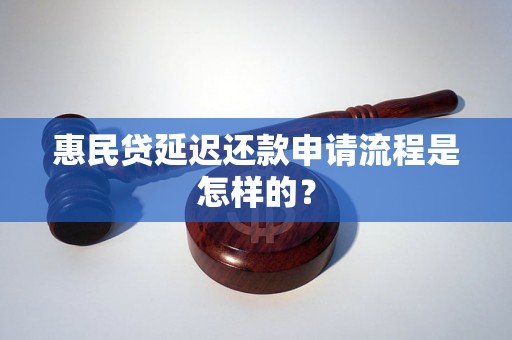 惠民贷延迟还款申请流程是怎样的？
