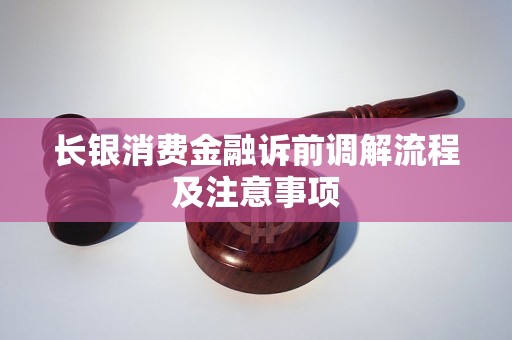 长银消费金融诉前调解流程及注意事项