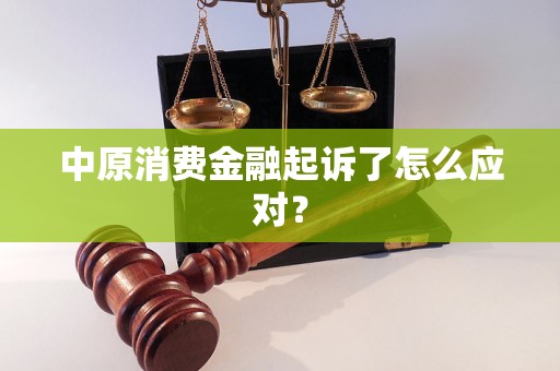 中原消费金融起诉了怎么应对？