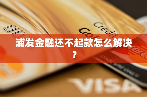浦发金融还不起款怎么解决？