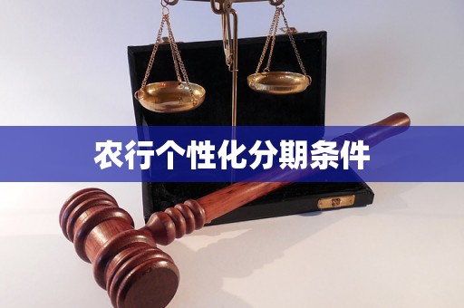 农行个性化分期条件