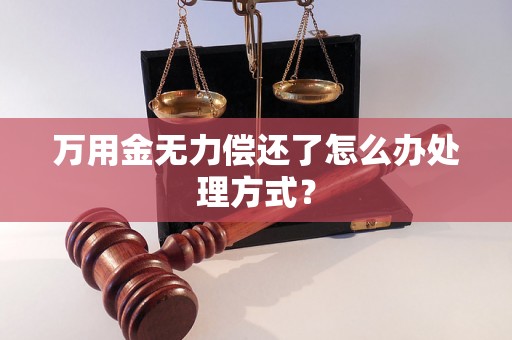 万用金无力偿还了怎么办处理方式? 万用金无力偿还了怎么办处理方式?