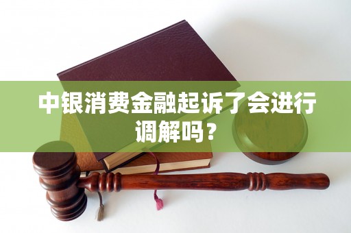 中银消费金融起诉了会进行调解吗？