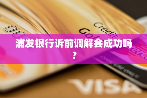 浦发银行诉前调解会成功吗？