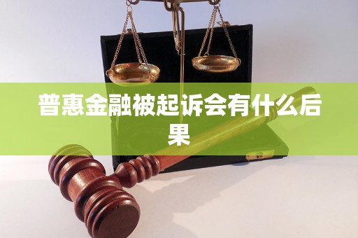 普惠金融被起诉会有什么后果