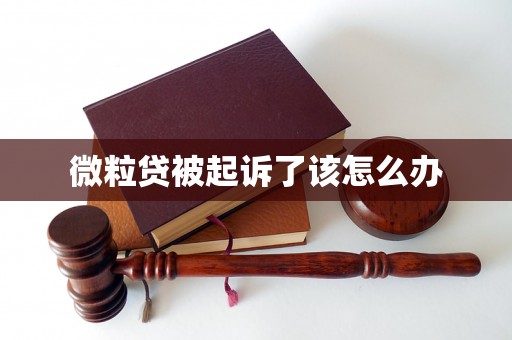 微粒贷被起诉了该怎么办