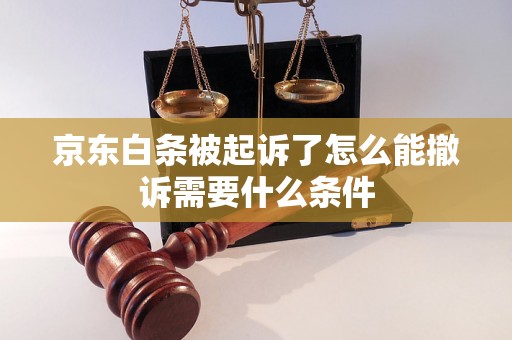 京东白条被起诉了怎么能撤诉需要什么条件