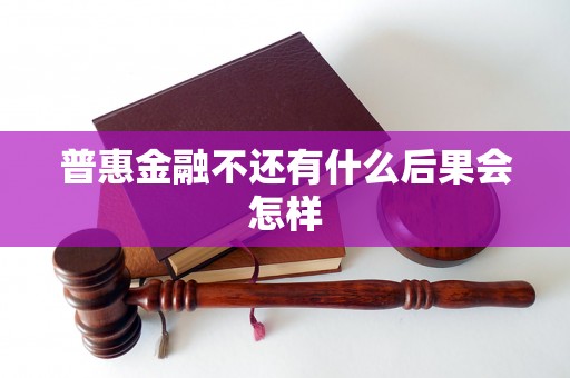 普惠金融不还有什么后果会怎样