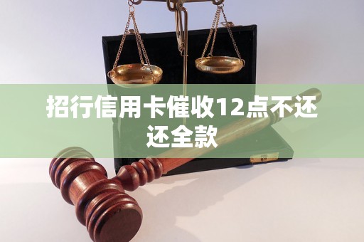 招行信用卡催收12点不还还全款