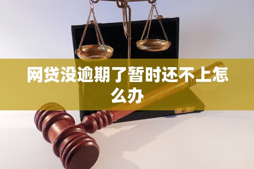 网贷没逾期了暂时还不上怎么办
