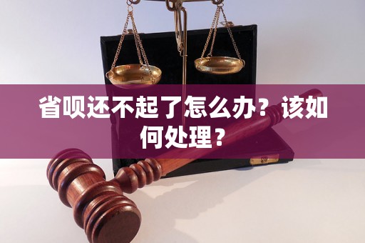 省呗还不起了怎么办？该如何处理？