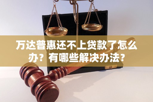 万达普惠还不上贷款了怎么办？有哪些解决办法？