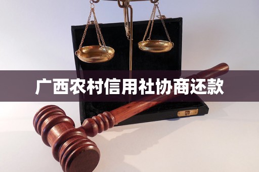 广西农村信用社协商还款