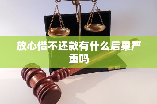 放心借不还款有什么后果严重吗