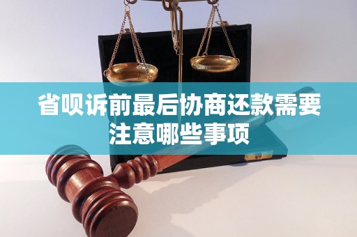 省呗诉前最后协商还款需要注意哪些事项