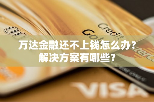 万达金融还不上钱怎么办？解决方案有哪些？