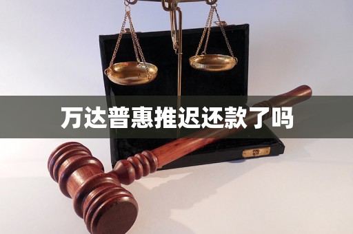 万达普惠推迟还款了吗