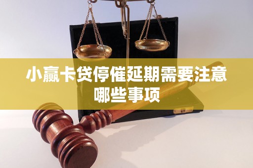 小赢卡贷停催延期需要注意哪些事项