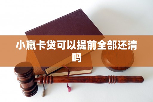 小赢卡贷可以提前全部还清吗 小赢卡贷可以提前全部还清吗