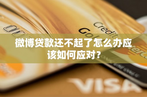 微博贷款还不起了怎么办应该如何应对？