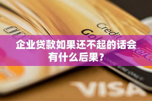 企业贷款如果还不起的话会有什么后果？