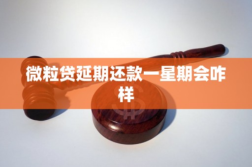 微粒贷延期还款一星期会咋样