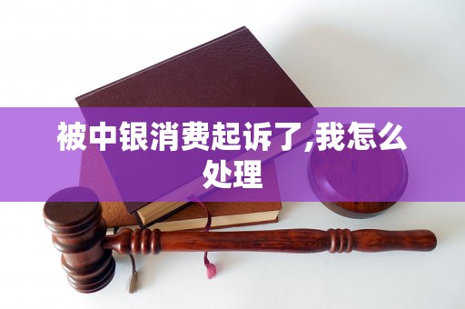 被中银消费起诉了,我怎么处理