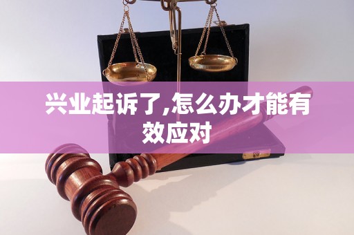 兴业起诉了,怎么办才能有效应对