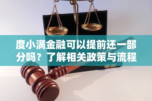 度小满金融可以提前还一部分吗？了解相关政策与流程